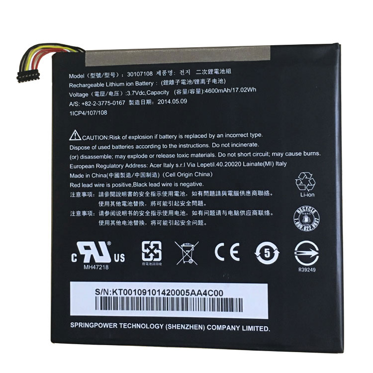 Replacement Battery for ACER A1-840FHD-10L2 battery