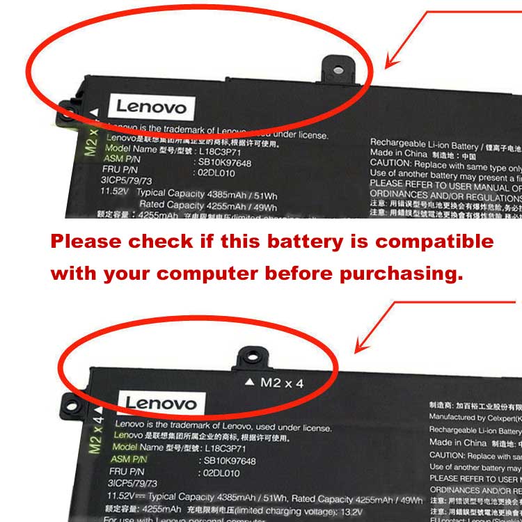 LENOVO L18C3P72 battery