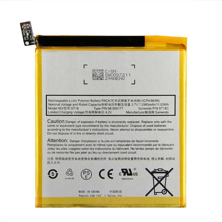 Replacement Battery for Amazon Amazon Kindle Fire 7th Gen ST18C battery